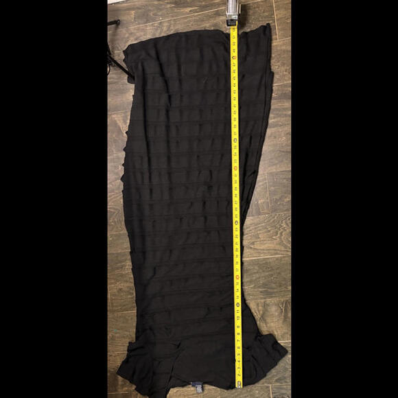 Max‎ Edition Women's Short Sleeve  Maxi Dress Tiered Ruffle Black Size Large - Picture 4 of 4